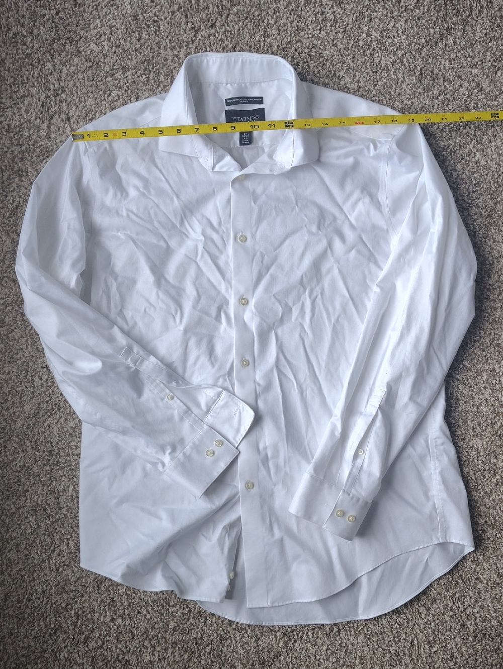 Stafford White Men's Dress Shirt - Button-Front Classic Collar